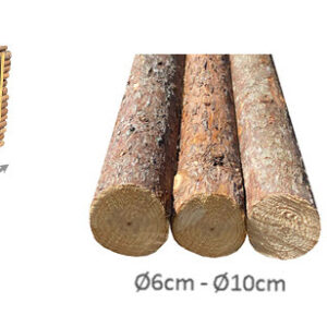 RAFTER MED BARK L220*Ø6-10CM